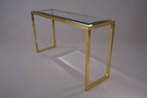 Willy Rizzo console table, brass & chrome, 1970`s, Italian